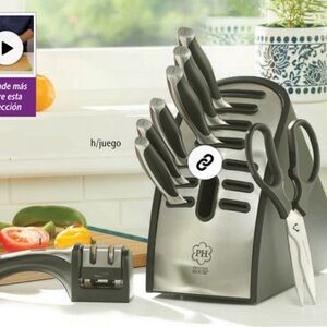 Stainless Steel Knife Set with Scissors